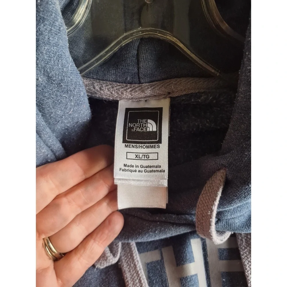 The North Face Hoodie Mens Medium Blue Pullover Sweatshirt Since 1968 Logo Casua